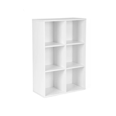 Boekenkast 6 vakken blanc 65,5 x 97,5 x 30,5 cm (B x H x P)