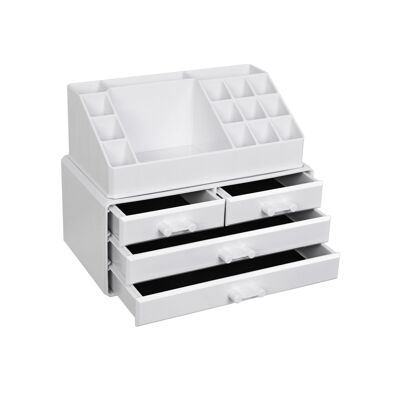 Organizer per il trucco con supporto bianco 24 x 13,5 x 18,5 cm (L x P x A)