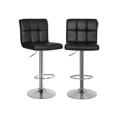 Set van 2 barkrukken kunstleer zwart 44,5 x (95-115) x 38 cm (B x H x D)