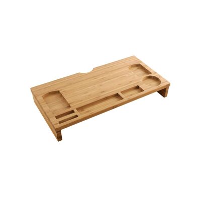 Support d'écran en bambou 60 x 8,5 x 30,2 cm (l x h x p)