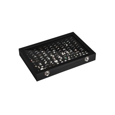 Sieradendoosje voor ringen zwart 35 x 4,5 x 24 cm (B x H x D)