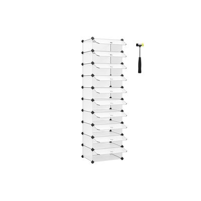 Inhaakstellingkast met deuren 10 vakken wit 43 x 173 x 31 cm (B x H x D)