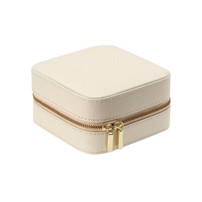 Klein sieradendoosje creme 11 x 6 x 11 cm (L x A x P)