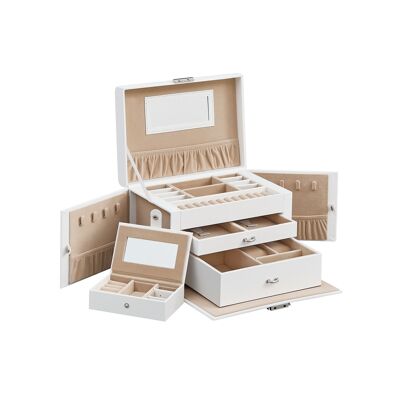 Sieradendoos imitatieleer wit 26 x 18 x 17 cm (L x B x H)