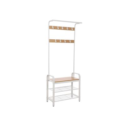 Kapstok & schoenenrek Natuurlijke witte kleur 72 x 33,7 x 183 cm (L x B x H)