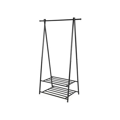 Zwart metalen kledingrek 87,5 x 155 x 41 cm (B x H x D)