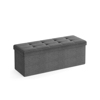 Gestoffeerde bank met opbergruimte 110 cm grijs 110 x 38 x 38 cm (L x A x P)