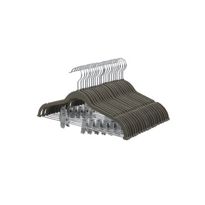 Broekhanger fluweel 12 piezas gris 42,5 x 23,5 x 0,5 cm (An x Al x P)