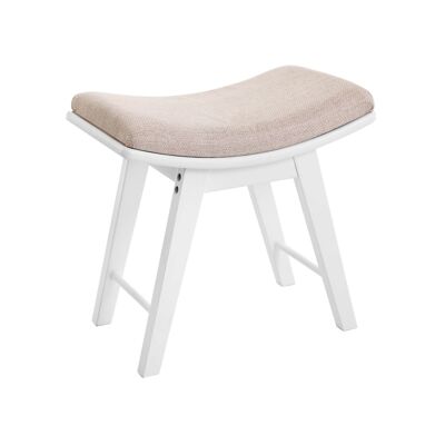 Holle gestoffeerde kruk blanc-beige 48 x 46 x 30 cm (B x H x P)