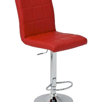 Barkruk Athene rouge 50x42x94 rouge artiste d'art Verchroomd métal