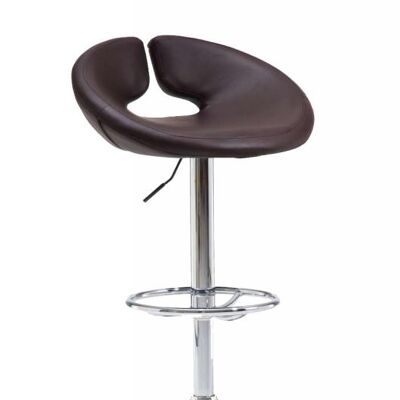 Barkruk Atlanta bruin 50x58x95 bruin kunstleer Verchroomd metal