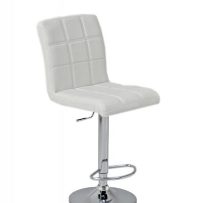 Barkruk Athene blanc 50x42x94 blanc artiste Verchroomd métal