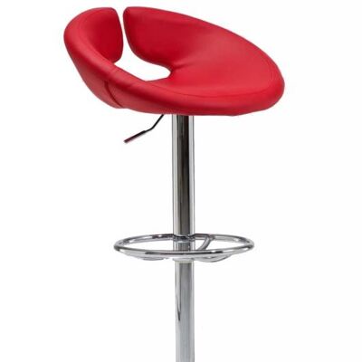 Barkruk Atlanta rouge 50x58x95 rouge artiste d'art Verchroomd métal