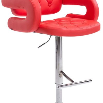 Barkruk Dublin rood 55x62x103 rood kunstleer metaal