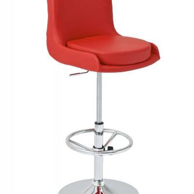 Barkruk Florida rood 44x41x100 rood kunstleer Verchroomd metal
