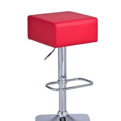 Barkruk Havana Square rood 37,5x37,5x78 rood kunstleer Verchroomd metaal