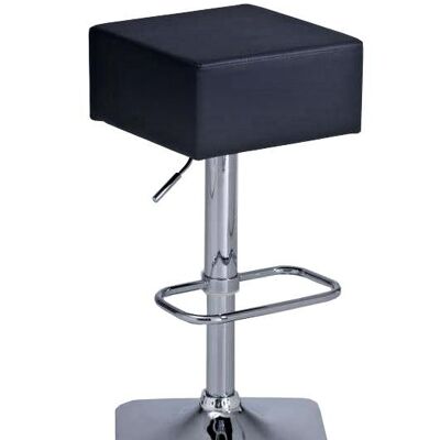 Barkruk Havana Square zwart 37,5x37,5x78 zwart kunstleer Verchroomd metaal