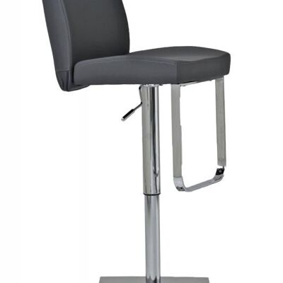 Barkruk Helsinki Grijs 46x42x115 Grijs kunstleer Verchroomd metal