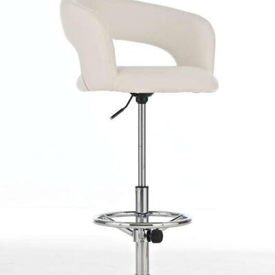 Barkruk Ibiza 2 blanc 44x56x113 blanc artiste Verchroomd métal
