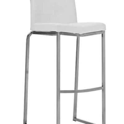 Barkruk Kansas blanc 45x46x100 blanc d'art en acier inoxydable
