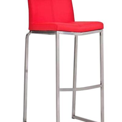 Barkruk Kansas rood 45x46x100 rood kunstleer roestvrij staal