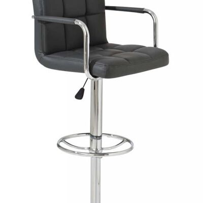 Barkruk Lucy Grijs 46x54x91 Grijs kunstleer Verchroomd metaal