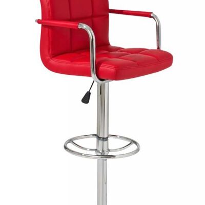 Barkruk Lucy rood 46x54x91 rood kunstleer Verchroomd metaal