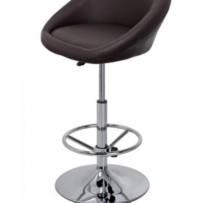 Barkruk Miami bruin 47x54x106 bruin kunstleer Verchroomd metal