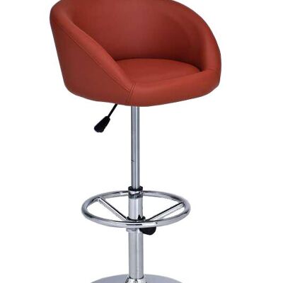 Barkruk Miami cognac 47x54x106 cognac kunstleer Verchroomd metaal
