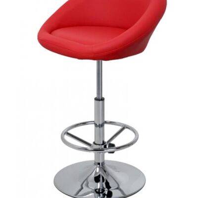 Barkruk Miami rood 47x54x106 rood kunstleer Verchroomd metal