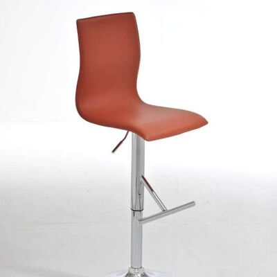 Barkruk Parijs cognac 41x41x120 cognac kunstleer Verchroomd metaal