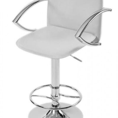 Barkruk Pro blanc 43x53x110 blanc artiste Verchroomd métal