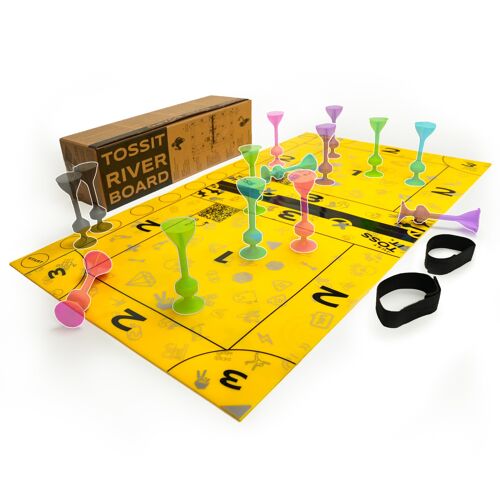 TOSSIT Family-River Board 14109, Spielmatte als Zubehör zu den Tossit Wurfpfeilen (Boccia + Dart combination game)