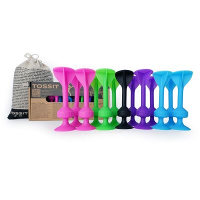 TOSSIT Game Family Pack 14107 - Rosa, Azul, Morado, Verde (combinación Boccia + Dardo)