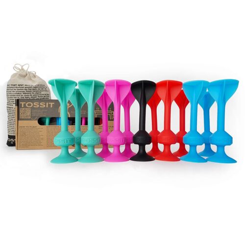 TOSSIT Game Family Pack 14106 – Rot Cyan Pink Blau (Boccia + Dart combination)