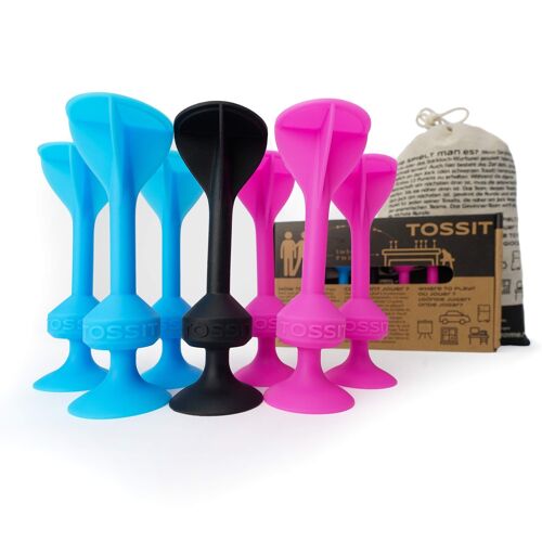 TOSSIT Game Original Starter Pack 14101 – Pink Blau (Boccia + Dart Combination)
