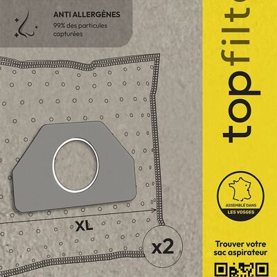 Set di 2 sacchetti per aspirapolvere Tornado e Kärcher TopFilter Premium