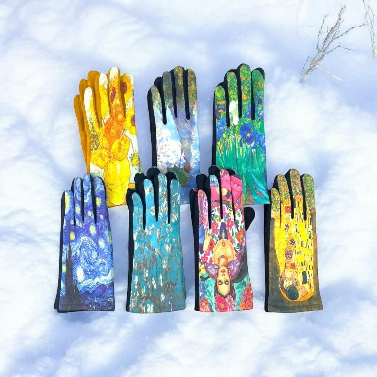 Beaux gants en laine avec un beau design et taille unique pour femme