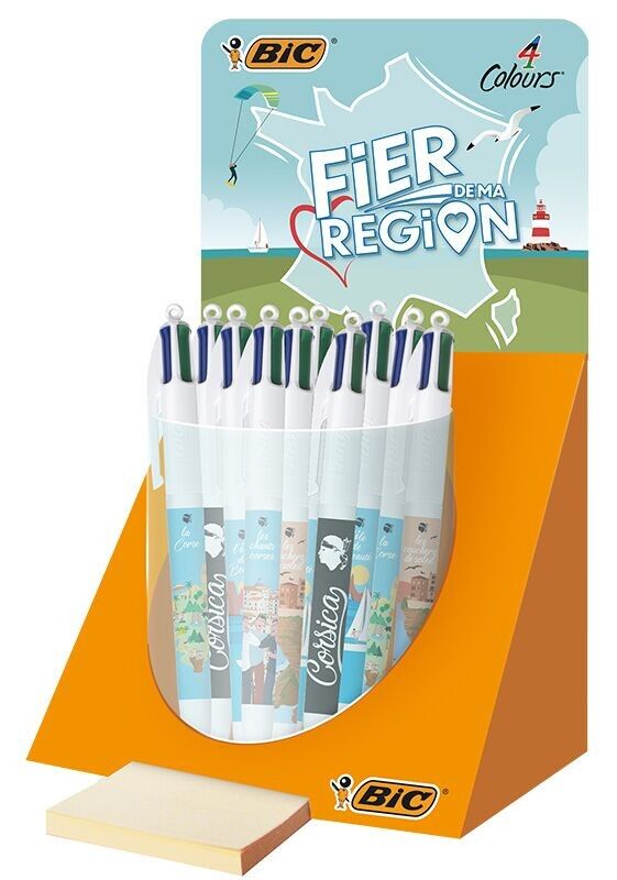 Set di 30 penne a sfera BIC 4 colori, tema corsa originale