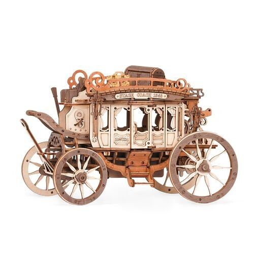 Muziekdoosje Hout DIY 3D Mechanical Music Box Stagecoach/ Mechanische Muziekdoos Koets, Robotime, AMKA1