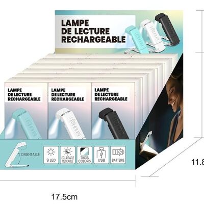 DISPLAY 18 RECHARGEABLE READING LIGHTS