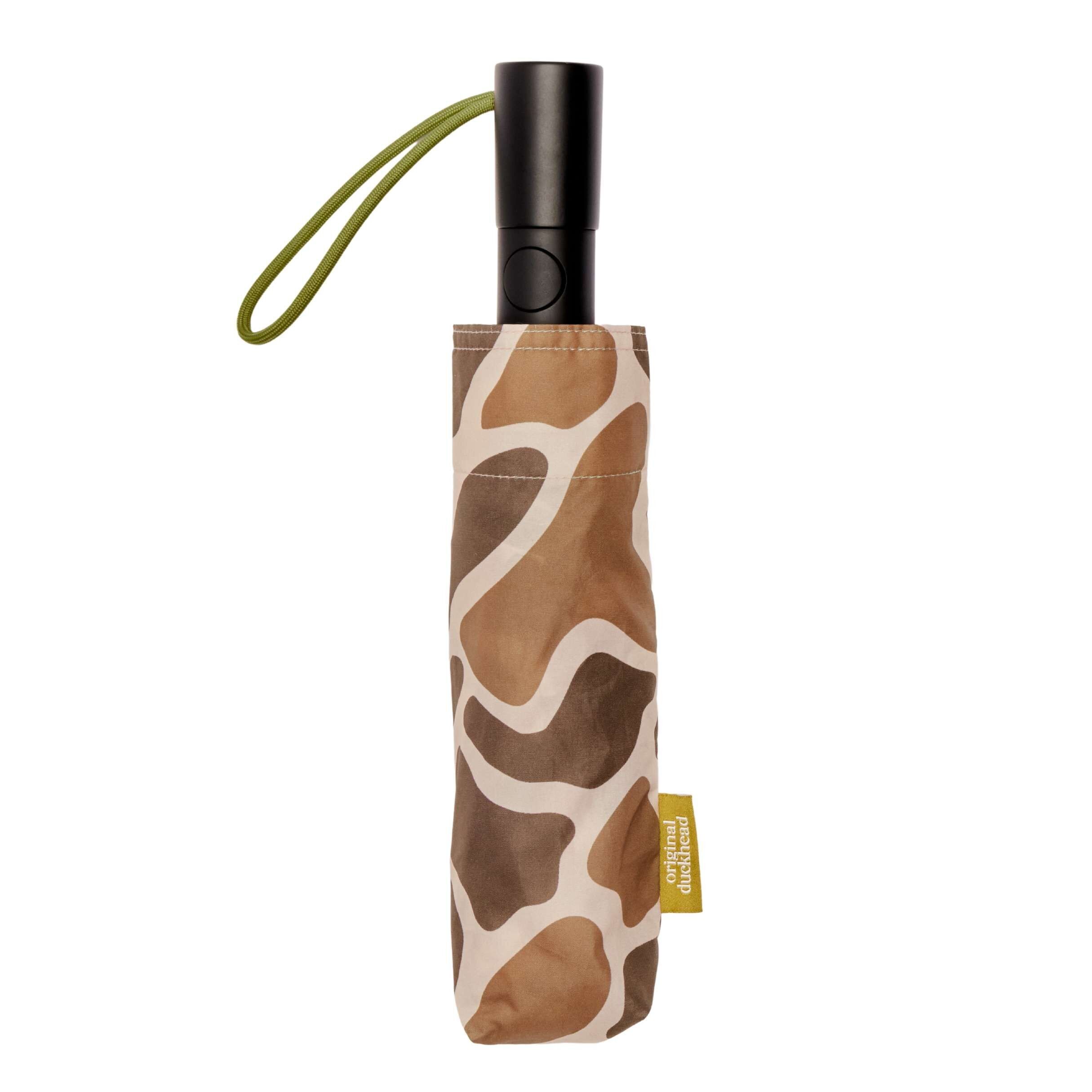 NEW Umbrella [The Daily] Taupe Ripples Pattern Automatic Open and Close Umbrella