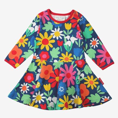 Abito skater con stampa floreale organica audace
