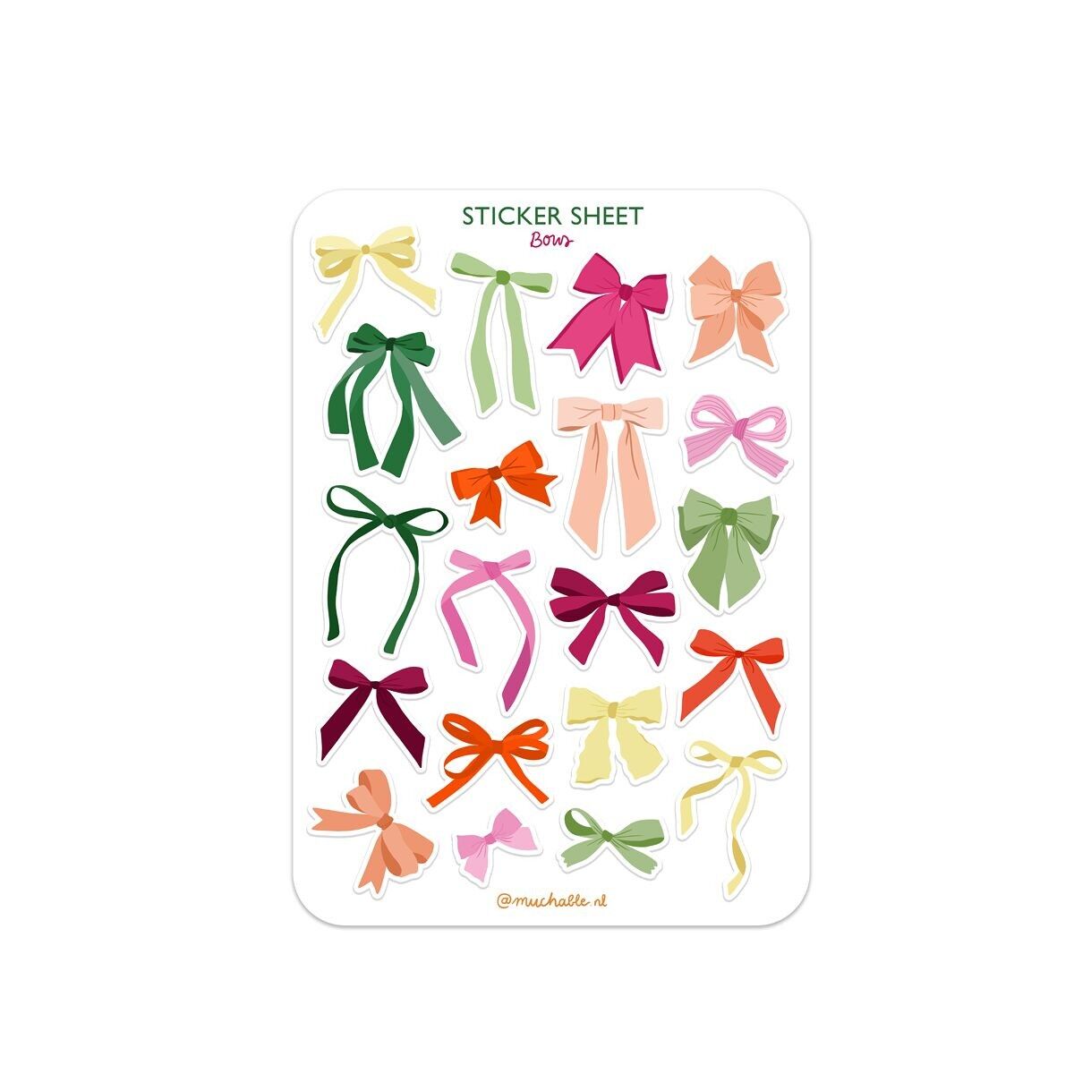 Hoja de pegatinas troqueladas: bonitos lazos navideños festivos