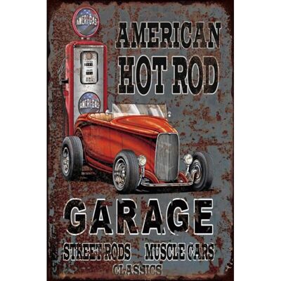 Piastra metallica americana Hot Rod