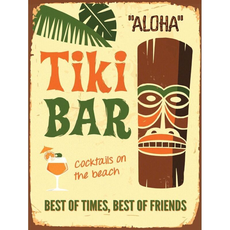 Cartello in metallo Tiki Bar