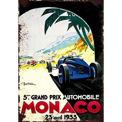 Targa in metallo del Gran Premio di Monaco 1933