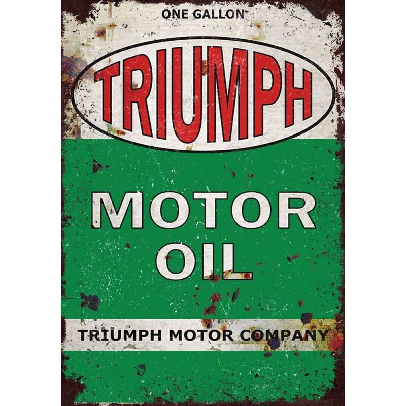 Triumph Motor Oil Metallplatte