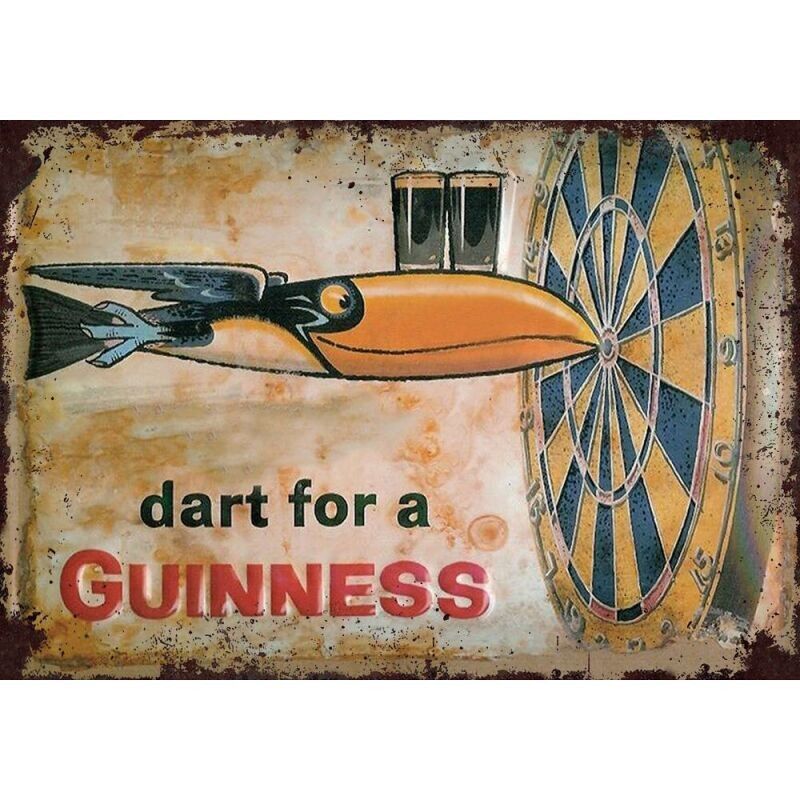 Plaque metal  Dart for a GUINNESS