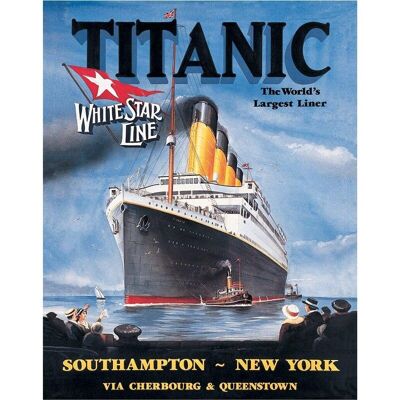 placa metalica The Titanic White Star Line Ci